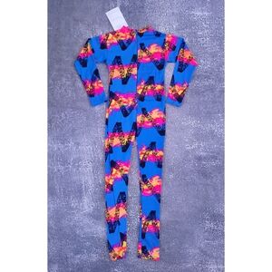 Vintage 90s Kids Colourful Abstract Print Jumpsuit Total Eclipse Activewear